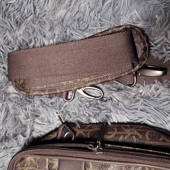 Calvin Klein Dark Brown Monogram Briefcase - Picture 3 of 9